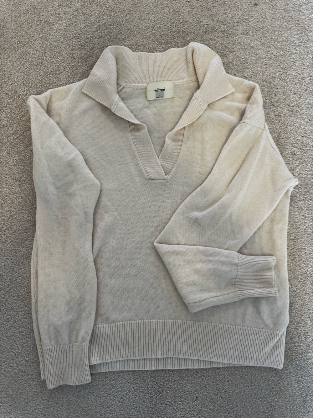 Wilfred Clara V-Neck Collared 100% Merino Wool Sweater